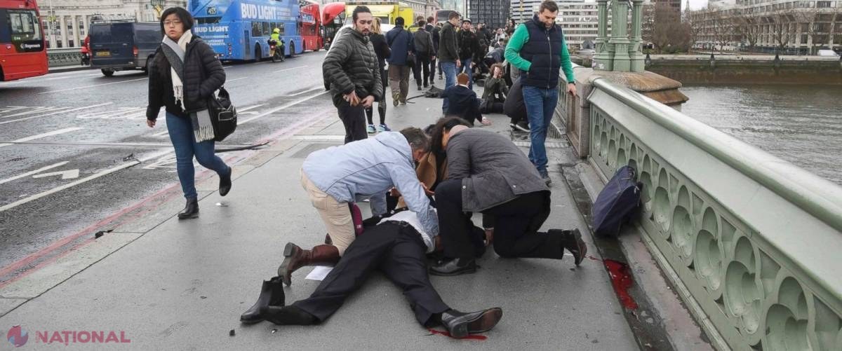 VIDEO Trei MORŢI şi 20 răniţi, inclusiv DOI ROMÂNI, în atacul terorist de la Londra. Autorul atacului, ÎMPUŞCAT MORTAL, după ce a intrat cu maşina într-un grup de oameni