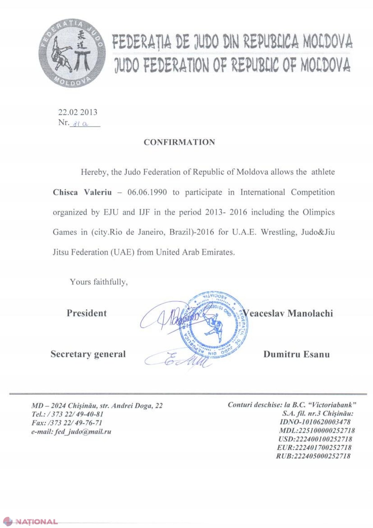 Scandal cu iz penal în judo moldovenesc
