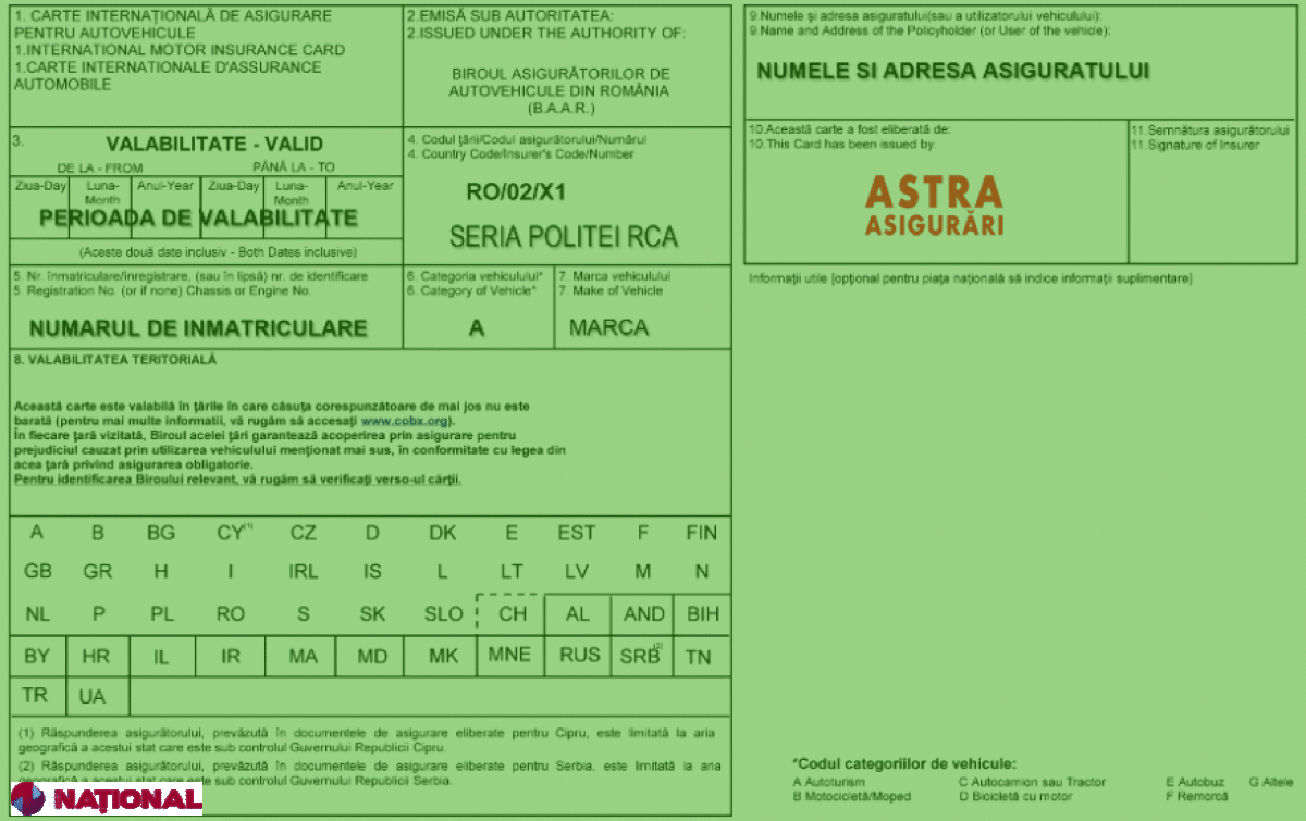 R. Moldova  va fi SUSPENDATĂ din sistemul internaţional Carte Verde