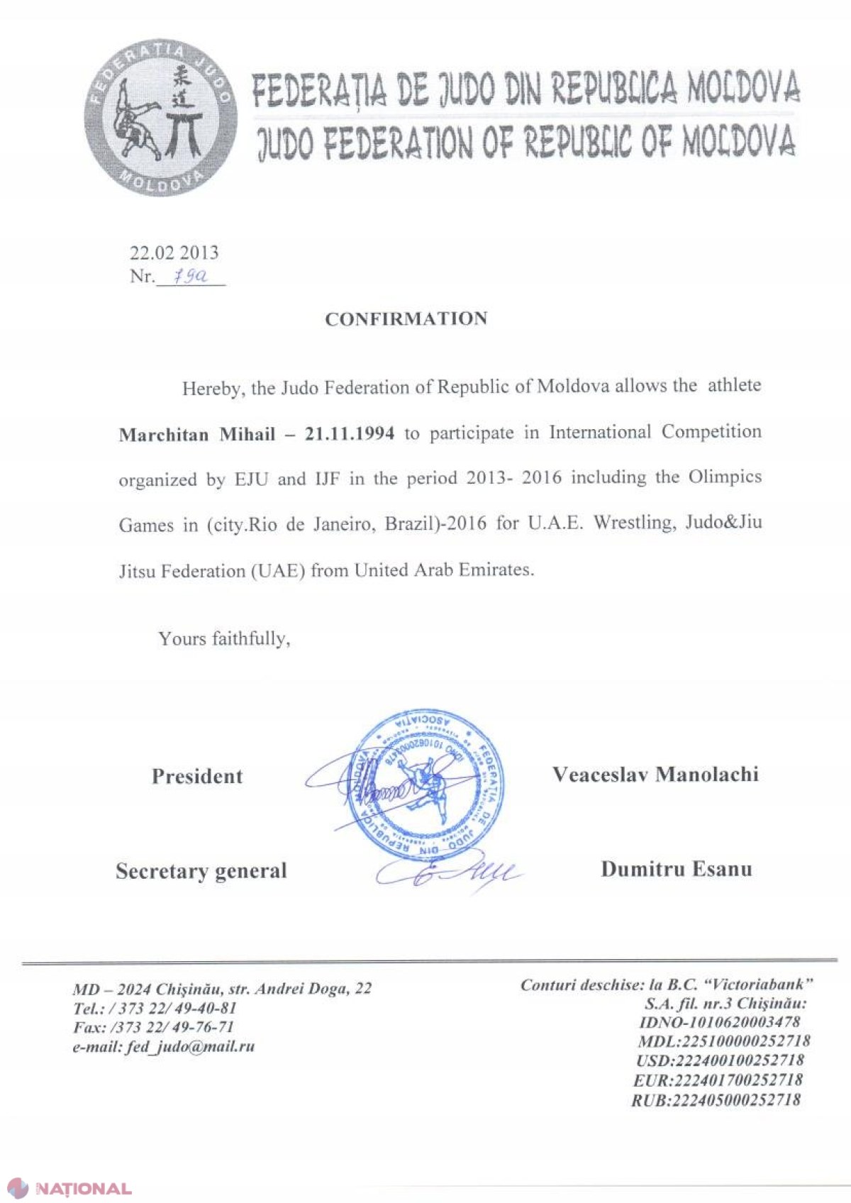 Scandal cu iz penal în judo moldovenesc
