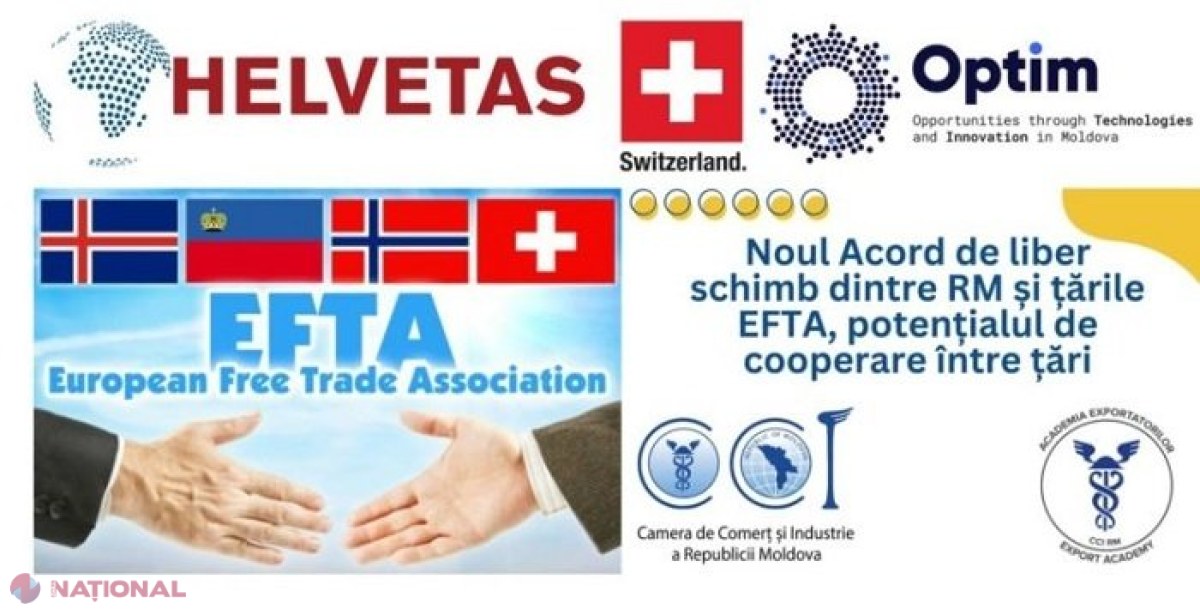 Antreprenorii din R. Moldova, invitați să afle oportunitățile noului Acord de liber schimb dintre R. Moldova și țările EFTA -  Islanda, Liechtenstein, Norvegia și Elveția