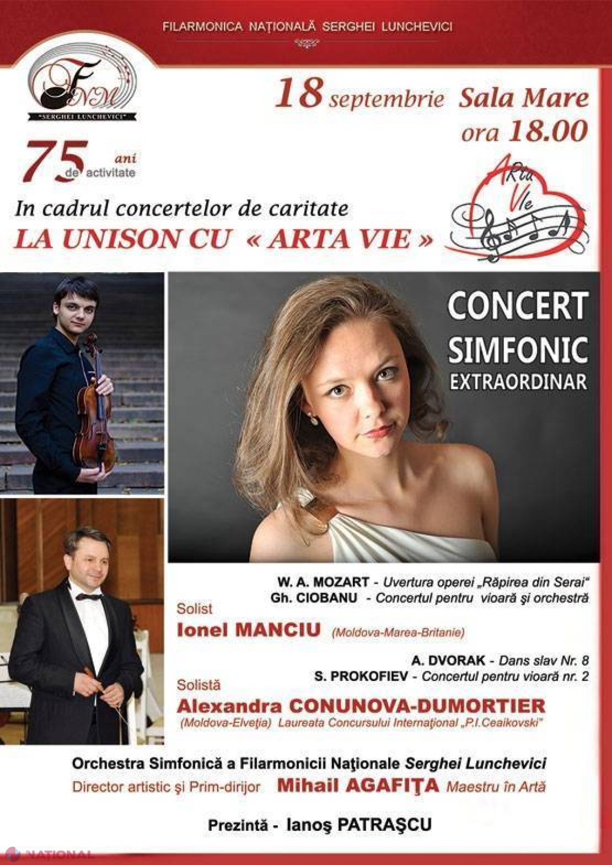 Un concert simfonic extraordinar, astăzi la Chișinău