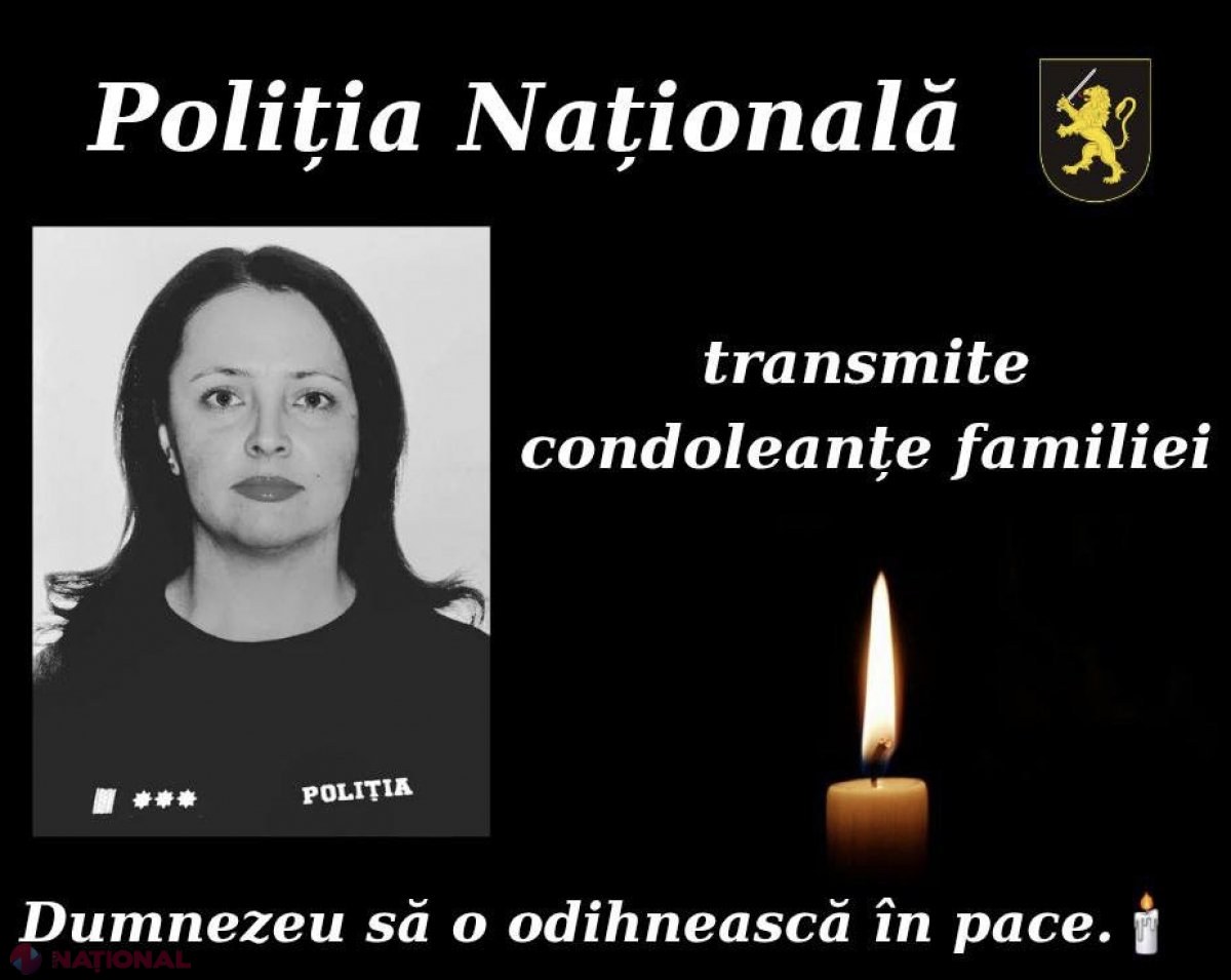 Poliția R. Moldova, în DOLIU. Ofițerul Irina Tataru s-a stins din viață noaptea trecută la doar 43 de ani