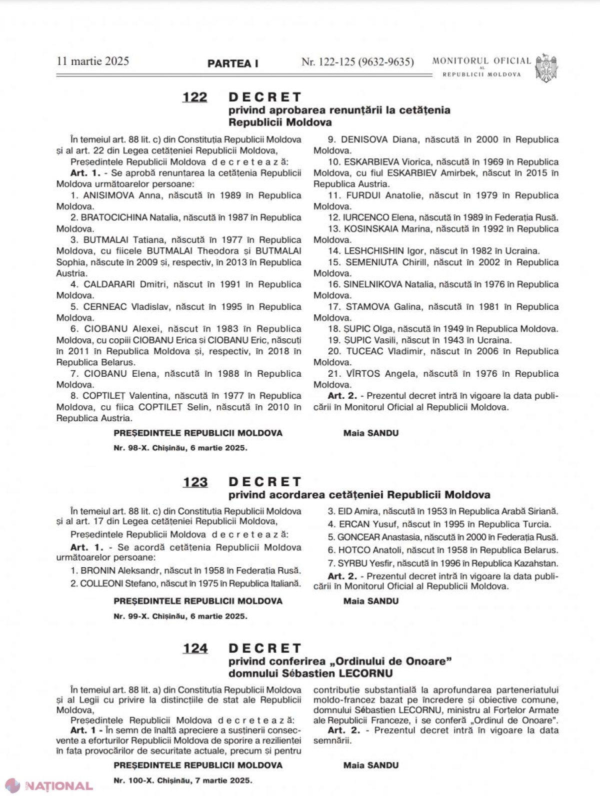 DECRETE // 160 de persoane născute în R. Moldova, Federația Rusă, Ucraina sau Belarus și-au redobândit cetățenia republicii noastre. R. Moldova, REFUGIU pentru mai multe persoane născute în diferite țări ale lumii