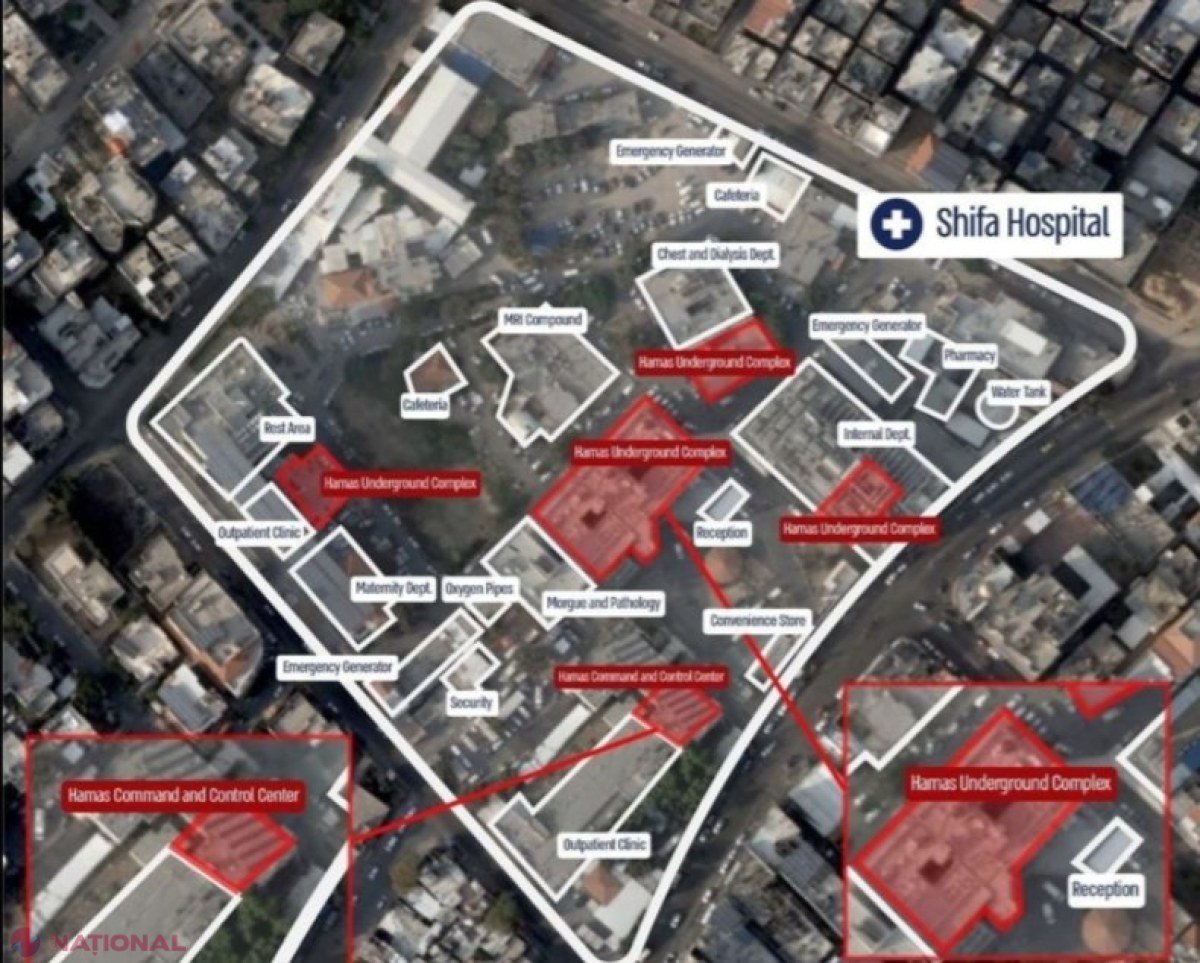 VIDEO // Cum arată complexul clandestin construit sub cel mai mare spital din Gaza. „Acesta este modul de operare Hamas”
