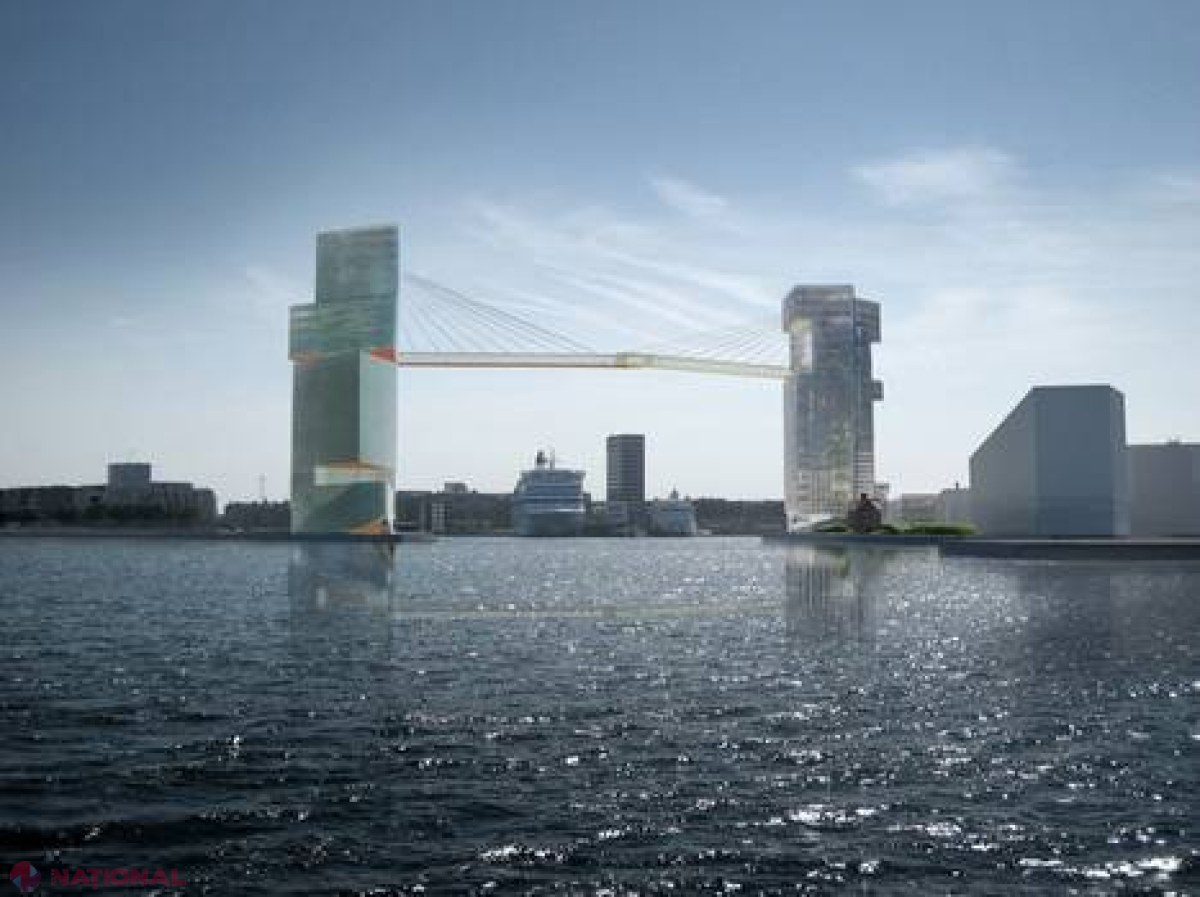 FOTO // POD inedit la Copenhaga, la înălţimea zgârie-norilor