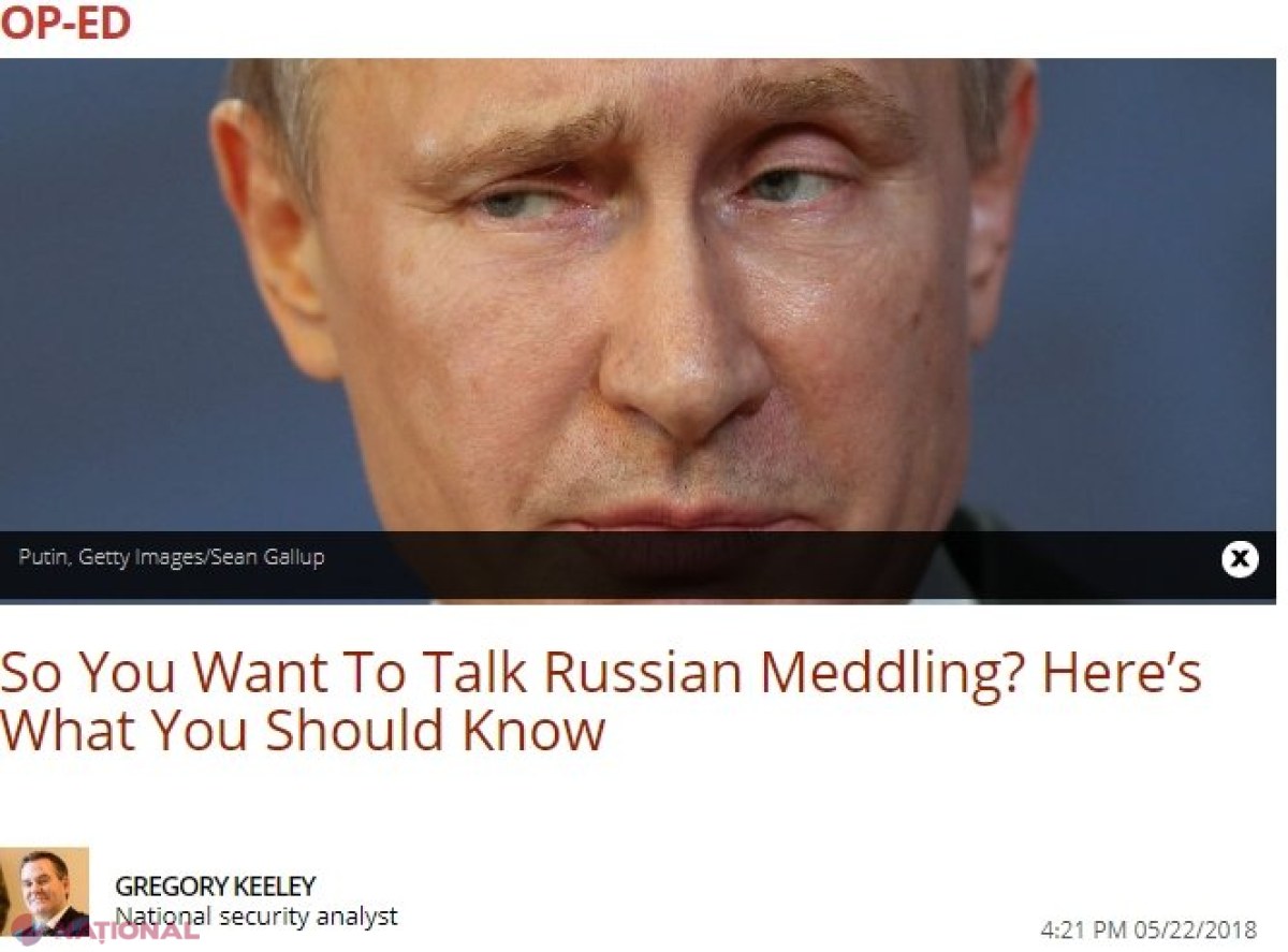Un analist american în domeniul SECURITĂȚII consideră că Washington ar trebui să susțină activ R. Moldova, Ucraina și Georgia: „Rusia distribuie dezinformare și propaganda prin intermediul ONG-urile finanțate de Putin”