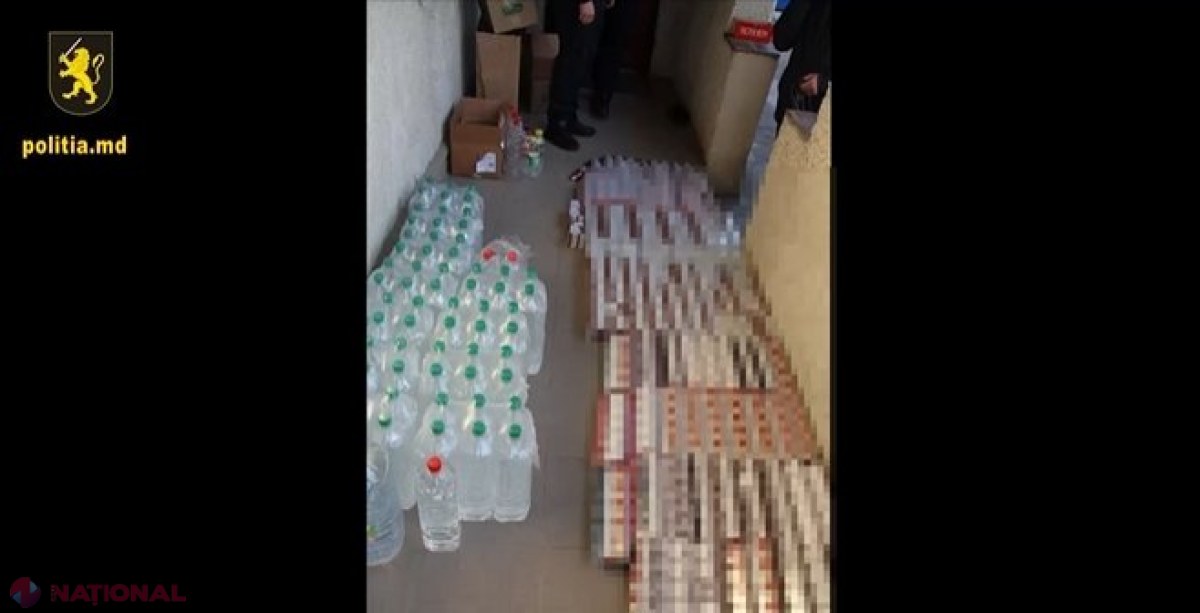 VIDEO // Sute de litri de alcool și zeci de mii de țigări fără acte, ridicate din mai multe magazine din Glodeni