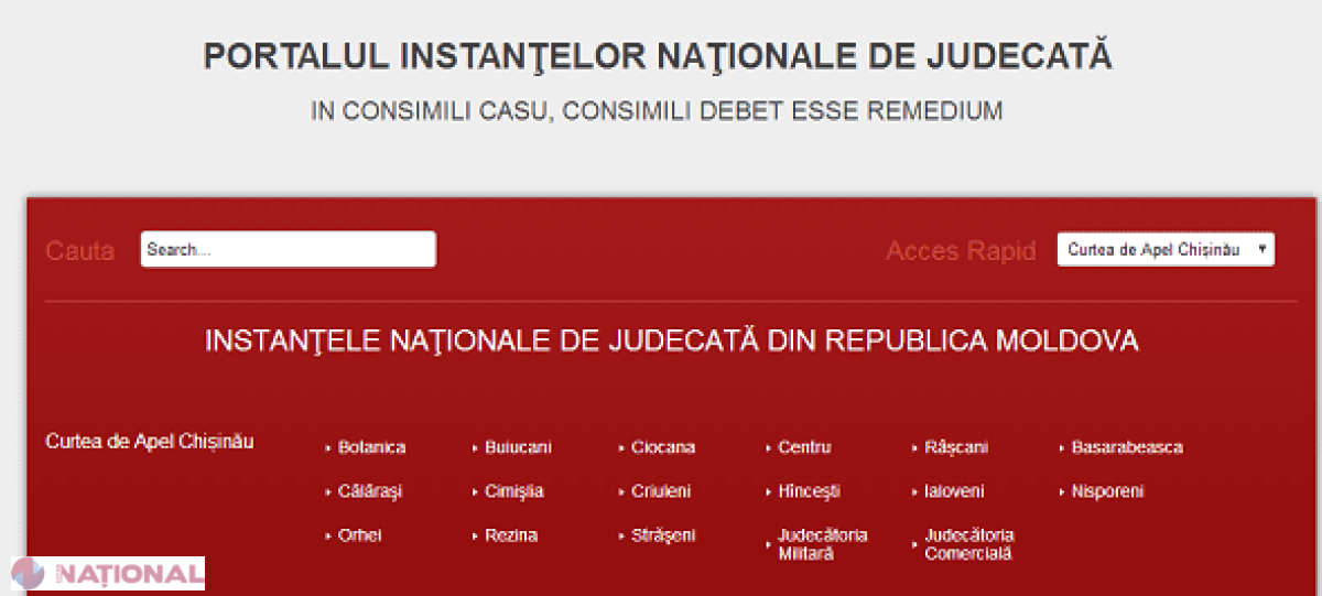 PORTAL unic pentru toate instanțele de judecată