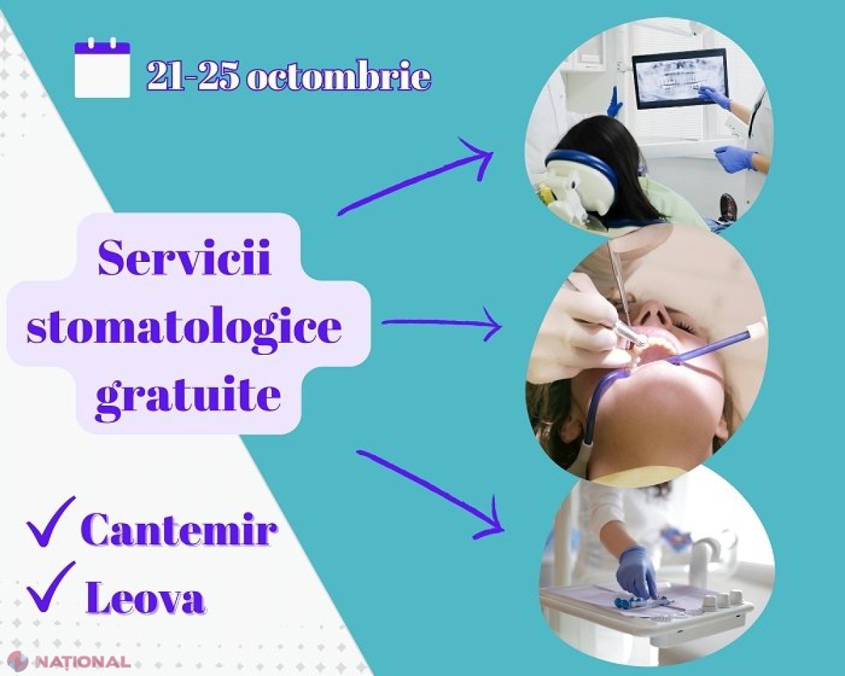 Servicii stomatologice gratuite în această săptămână pentru copiii din raioanele Cantemir și Leova