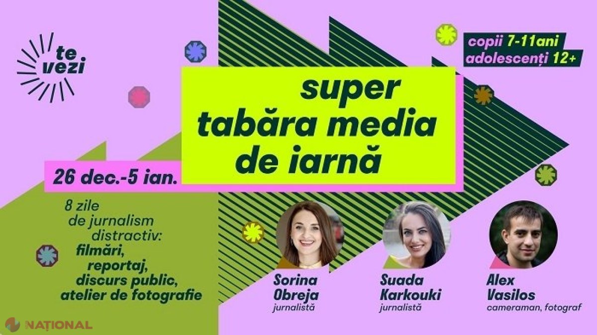 OPORTUNITATE pentru elevi, în vacanța de iarnă: Opt zile cu mentori profesioniști la o tabără MEDIA organizată în Chișinău