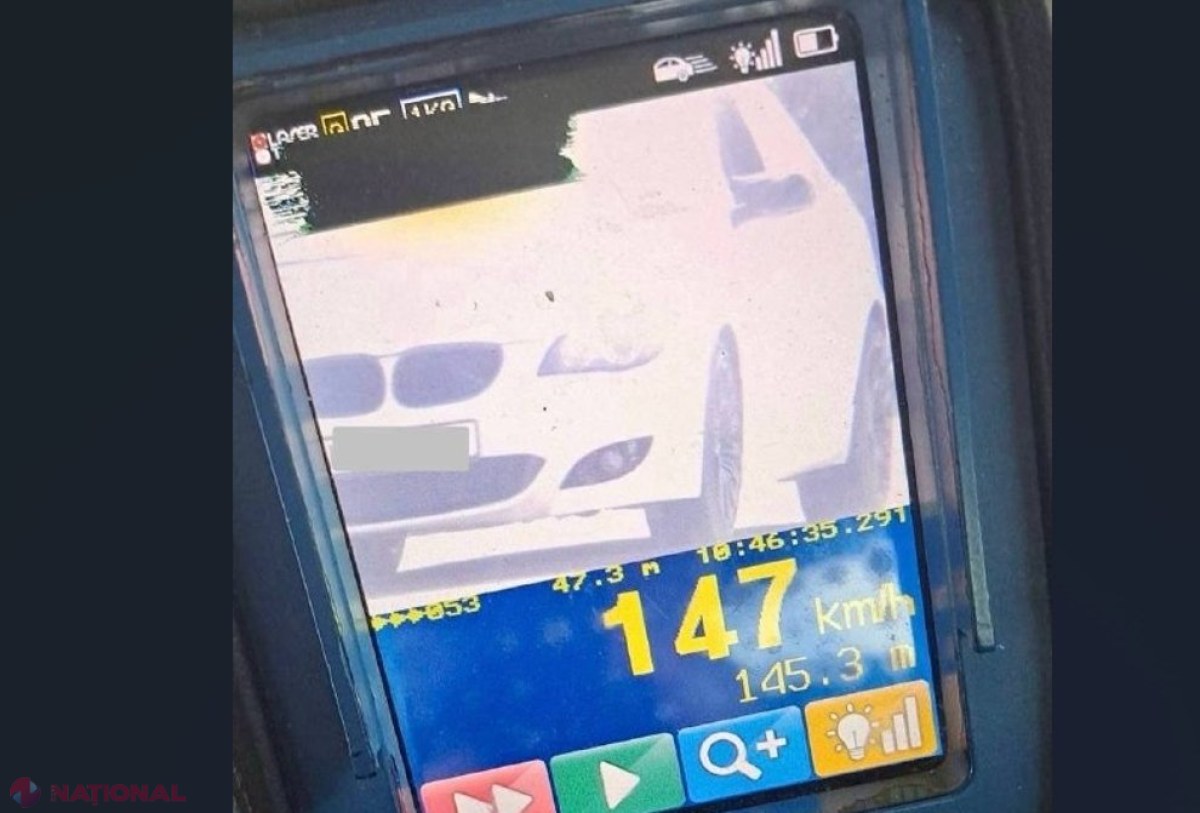 Un tânăr de 20 de ani, fără permis de conducere, „zbura” cu aproape 150 km/h printr-o localitate din Briceni. Ce AMENDĂ riscă