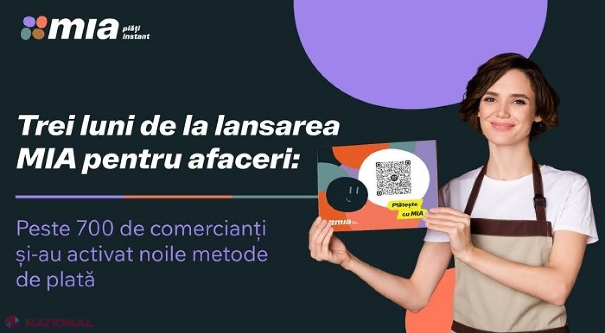 ​Peste 700 de comercianți din R. Moldova utilizează deja MIA pentru mediul de afaceri, acceptând plăți prin cod QR și în bază de link ​