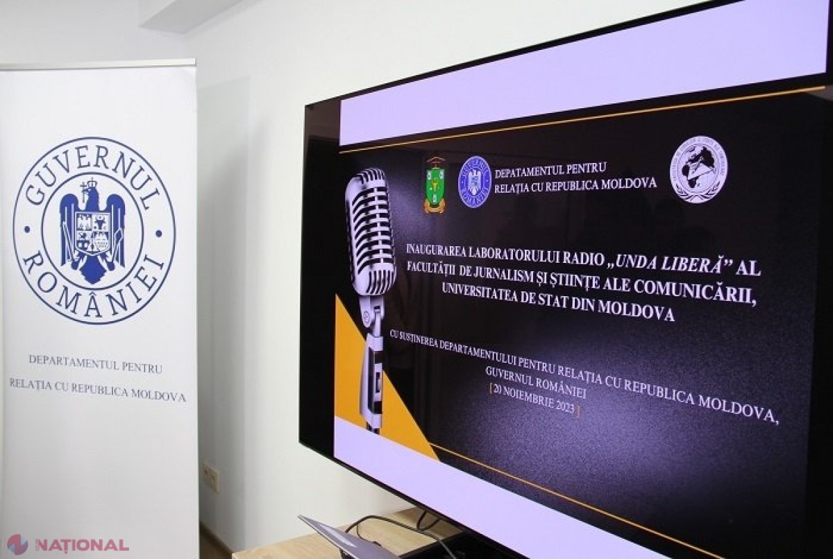 DRRM a dotat primul STUDIO de podcast și un laborator de înregistrare și prelucrare a sunetului la USM. Rectorul Șarov: „Suntem siguri că studenții noștri vor avea doar de câștigat de pe urma roadelor parteneriatului frumos dintre USM și DRRM”