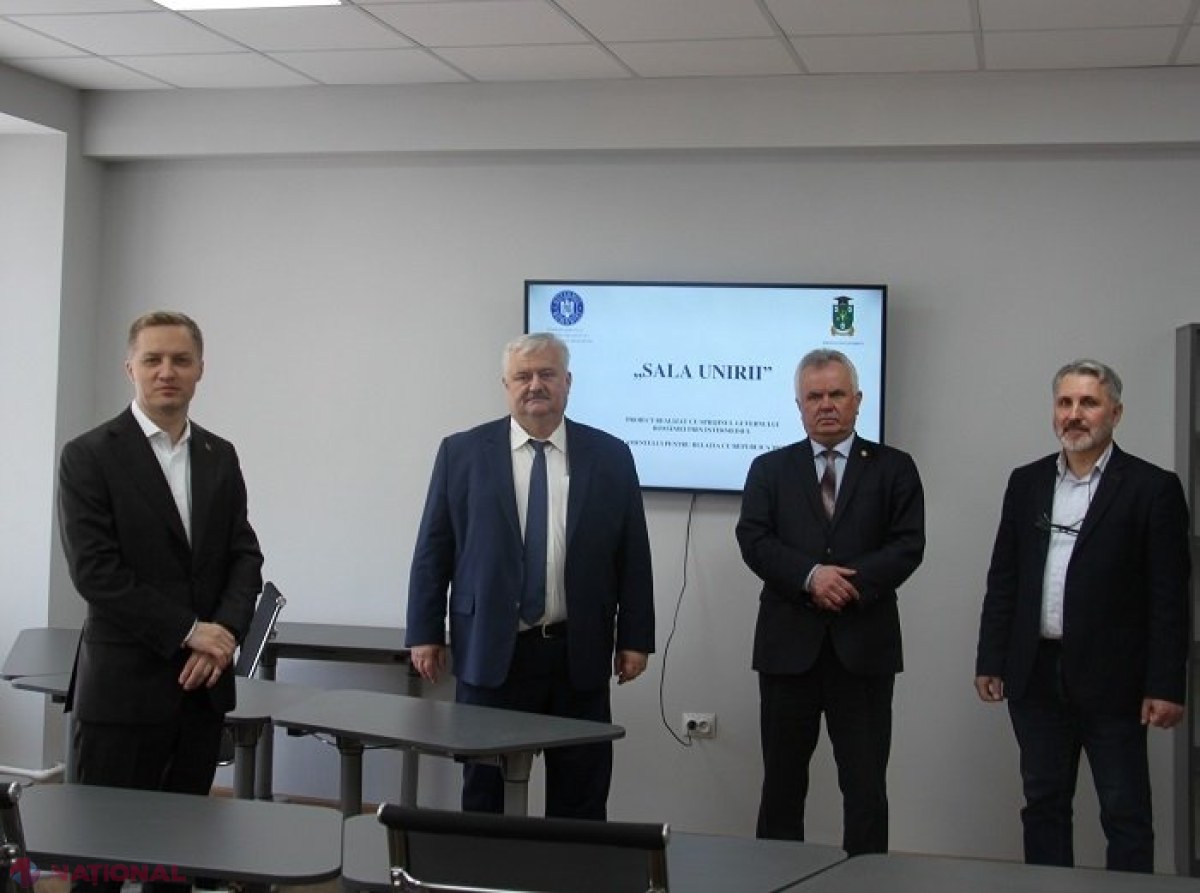 FOTO // „Sala Unirii” și aula „Constantin Noica”: DRRM a renovat încă două spații educaționale la USM. Rectorul Șarov: „Mai mult decât simple săli de curs. Ele reprezintă un simbol al angajamentului continuu față de educație și identitatea națională”