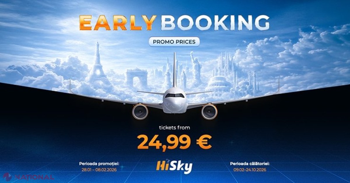 PROMOȚIE // HiSky lansează campania REDUCERILOR de iarnă la bilete de avion  Zboruri de la 24,99 euro din februarie până în octombrie
