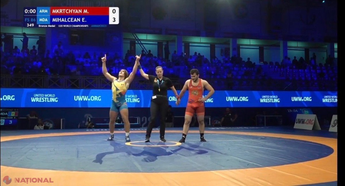 Luptătorul Eugen Mihălcean aduce de la Campionatul Mondial U 20 din Iordania unica MEDALIE pentru R. Moldova
