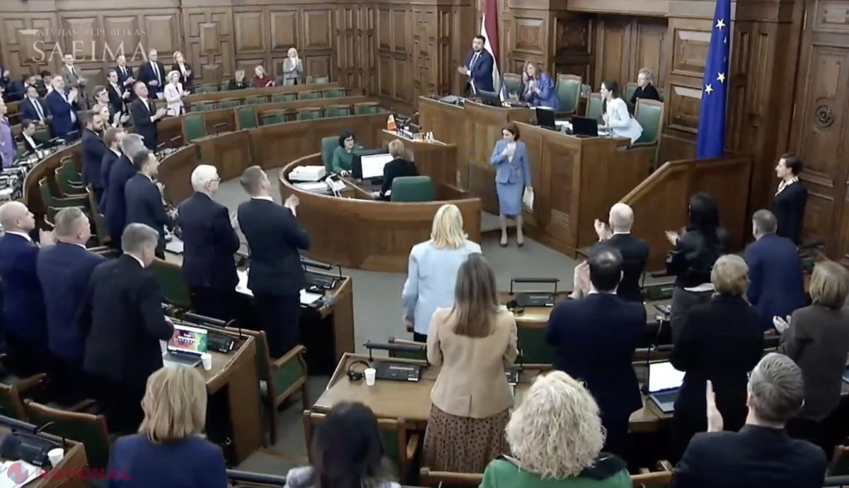 VIDEO // Maia Sandu, discurs EMOȚIONANT sub semnul lui Grigore Vieru. Trei limbi, o singură emoție de la tribuna Parlamentului de la Riga