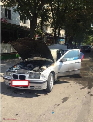 Un BMW a luat foc în centrul capitalei