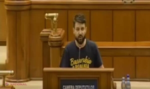 Un deputat român a ieșit astăzi la tribuna Parlamentului în tricou cu inscripția „Basarabia e România”. Vezi declarația legislatorului