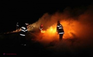 O casă cu două nivele din Trușeni, grav afectată de incendiu