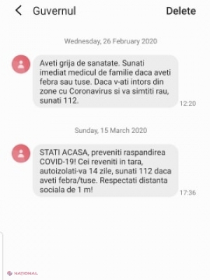 Încă un MESAJ de la Guvern, transmis cetățenilor R. Moldova prin intermediul operatorilor de telefonie mobilă: „Stați acasă!”