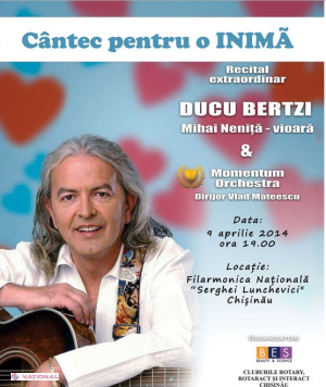 Ducu Bertzi revine la Chişinău cu un nou concert