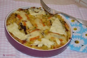 Tartă sărată cu praz, dovlecei și brânză