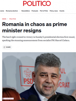 România se confruntă cu o nouă criză politică după demisia premierului Ciolacu în urma alegerilor prezidențiale.