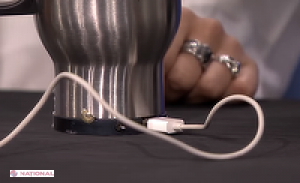 VIDEO // eDrink - dispozitivul care transformă o cafea fierbinte în energie pentru încărcarea telefonului