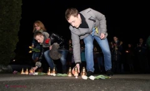 Protest cu flori și lumânări la Ambasada Ucrainei de la Chișinău: „Opriți violențele”