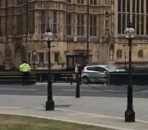 Londra: O maşină a intrat în barierele din faţa Parlamentului britanic. Mai mulţi pietoni sunt răniţi
