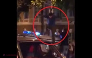 VIDEO // Ce-a pățit un rus care, de bucurie că echipa sa a bătut Spania, a sărit pe duba poliției