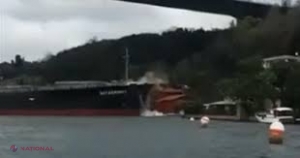 VIDEO // Accident neobișnuit: O navă a dărâmat o clădire istorică de pe malul Bosforului