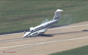 VIDEO // Momente de coşmar pentru un pilot american. A aterizat „în nas” după o defecţiune tehnică a avionului