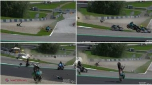 VIDEO // Accident horror, după ce un motociclist i-a frânat în față unui adversar. Valentino Rossi a sfidat moartea la accidentul din MotoGP, unul dintre cele mai brutale din ultimii ani