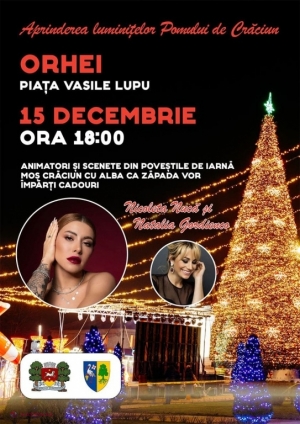 VIDEO // Orașul Orhei dă startul sărbătorilor de iarnă cu un CONCERT. Va fi inaugurat BRADUL de Crăciun, care măsoară 22 de metri