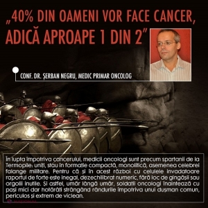 ONCOLOG // Aproximativ 40% din oameni vor face cancer. Aproape 1 din 2…