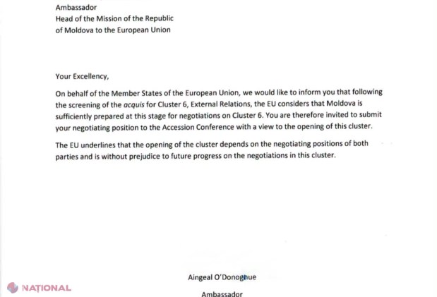 DOC // Veste de ULTIMĂ ORĂ din inima Europei: R. Moldova a trecut testul pentru Clusterul 6! Suntem tot mai aproape de UE