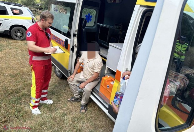 FOTO Un bărbat a rămas blocat pe o stâncă de la Butuceni, Orhei