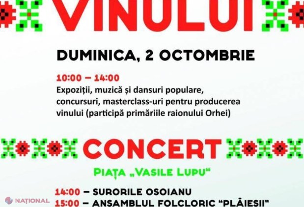 Primăria Orhei pregătește un spectacol grandios de „Ziua Vinului”, iar oamenii prezenți vor fi serviți pe GRATIS cu mici