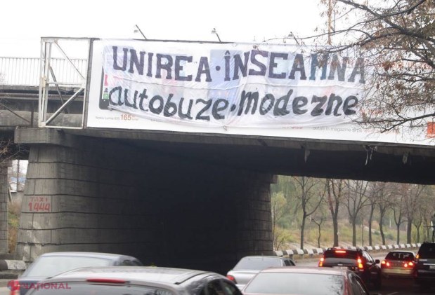 Bannere MISTERIOASE UNIONISTE, în Chișinău