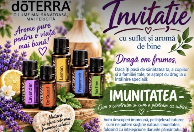 SĂNĂTATE ȘI AROMATERAPIE // Cum ne construim și ne păstrăm imunitatea cu ajutorul uleiurilor esențiale: Detaliile unui eveniment UNIC special în capitală. Mai multe detalii AICI