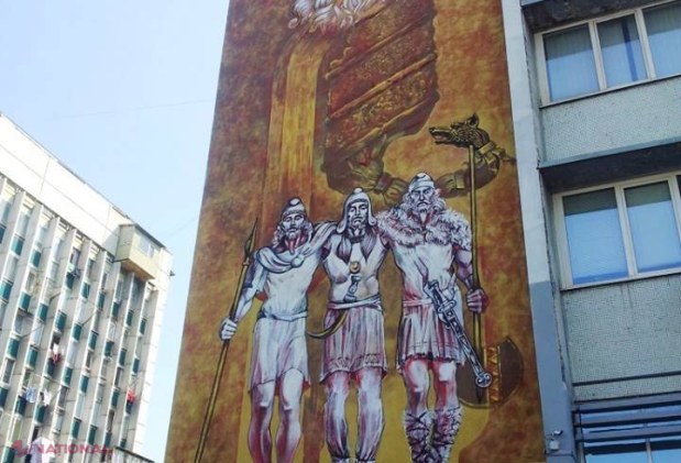 FOTO // Decebal, în Chișinău: Pictură murală GIGANTICĂ
