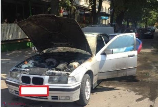 Un BMW a luat foc în centrul capitalei
