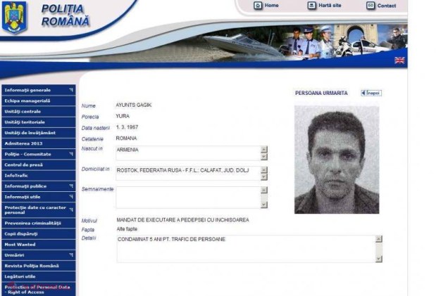 Căutat timp de ȘAPTE ani, dat în urmărire internaţională și a fost prins în România