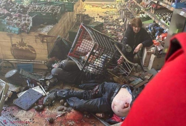 FOTO // Noi imagini DRAMATICE publicate de Volodimir Zelenski: 21 de persoane au fost UCISE, iar 48 rănite grav în Herson de bombele lui Putin