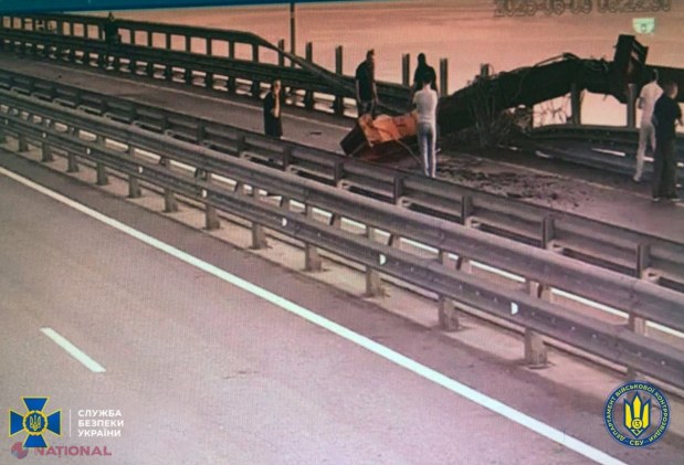 VIDEO // SBU a mai efectuat o „operațiune specială UNICĂ”, după ce a distrus 34% din avioanele strategice ale Rusiei. Podul Kerci, care leagă Rusia de Crimeea, LOVIT din nou