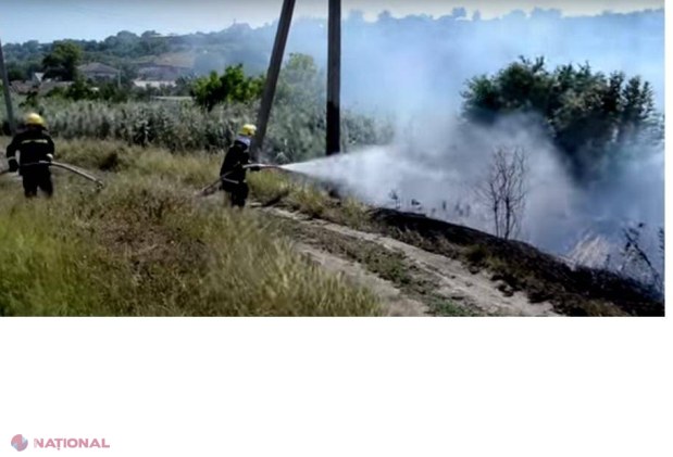 INCENDIU la ieşirea din capitală. Flăcările au mistuit hectare de vegetaţia uscată