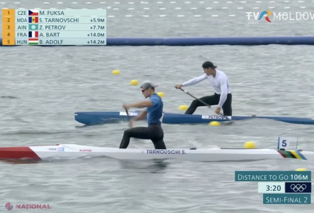 FOTO // Serghei Tarnovschi, în FINALA de la canoe simplu pe distanța de 1 000 de metri. Ucraineanul naturalizat a terminat al doilea cursa din semifinala sa și va lupta pentru o MEDALIE la Paris